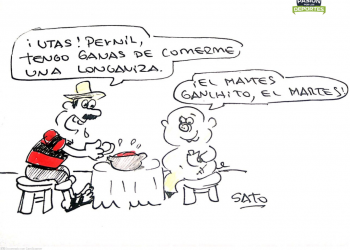“Ganchito y Pernil” están antojados de una longaniza