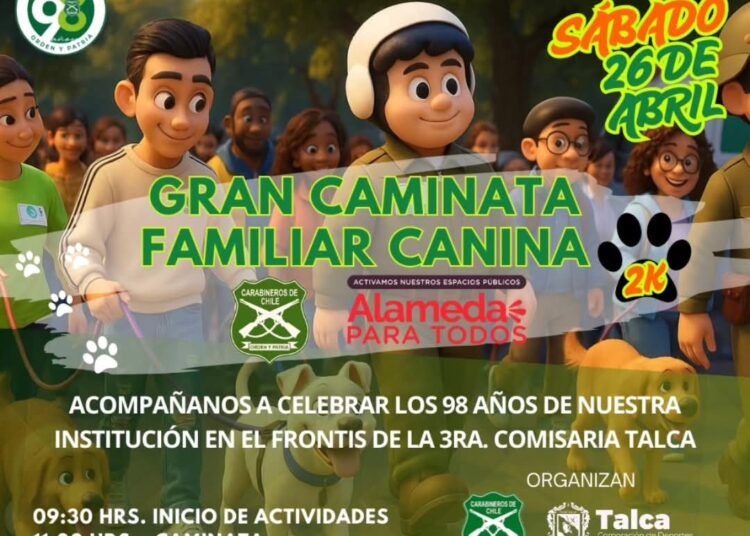 Talca se prepara para celebrar con “Caminata Familiar Canina” aniversario 98 de Carabineros