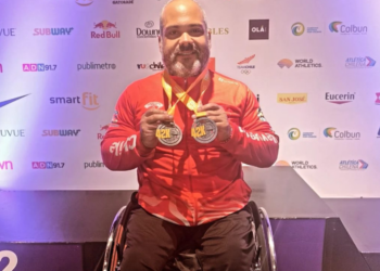 Talquino obtuvo el segundo lugar en la categoría Handbike del Maratón de Santiago 2025