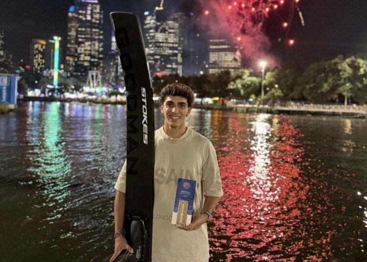 “Pepi” Barrientos se colgó la medalla de plata en esquí náutico de prestigioso torneo en Australia